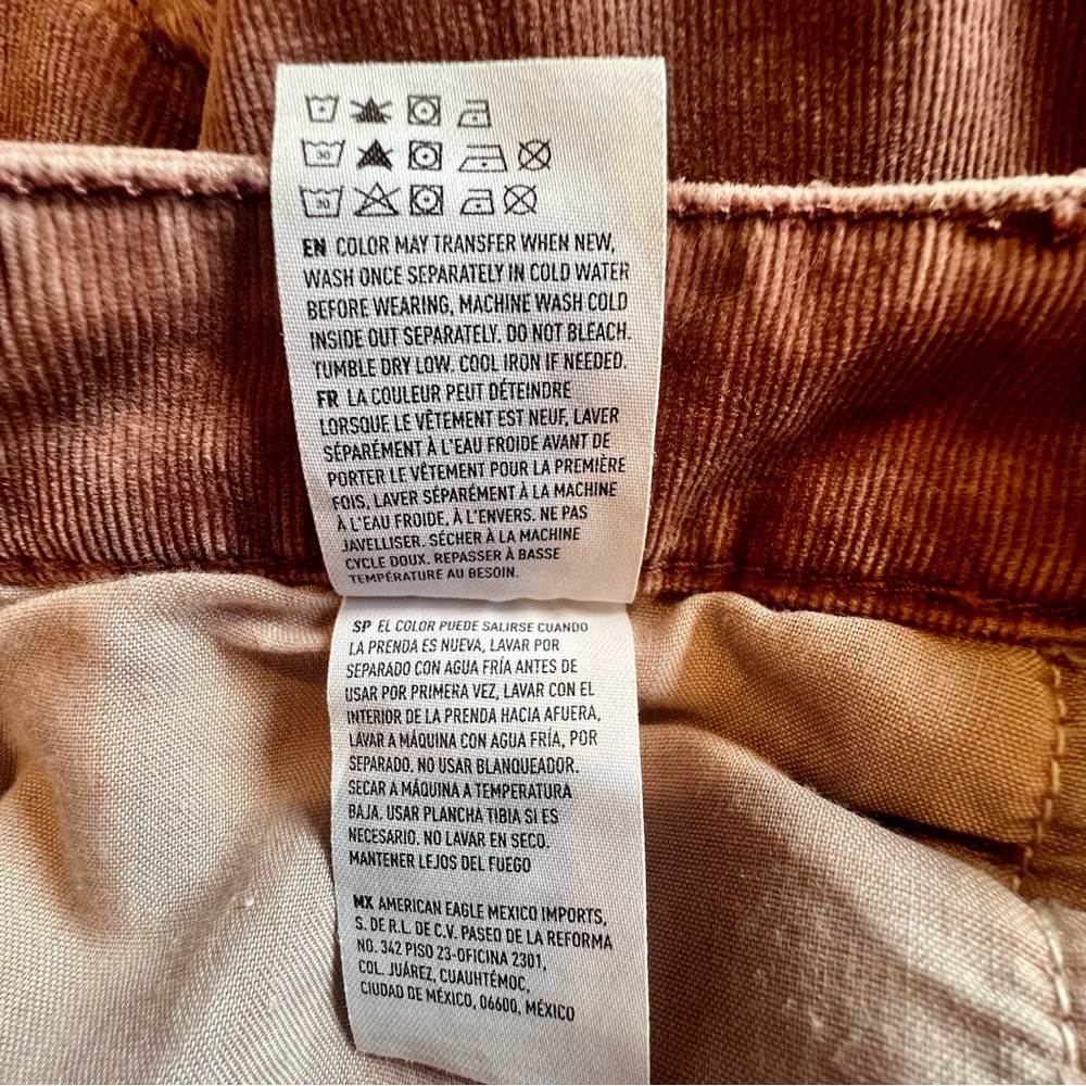 American Eagle Vintage Mini skirt corduroy distressed raw hem pink brown tones 4 - Picture 8 of 8